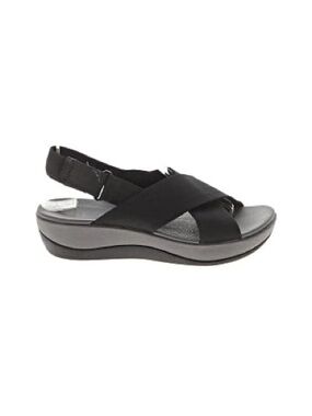 Clarks Black Elastic Crossover Comfort Sandals cloud steppers